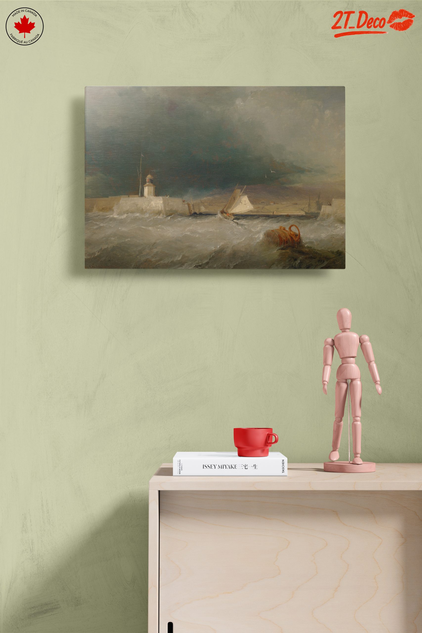 Stormy Marine Scene with Lighthouse and Sailboats - Image 14