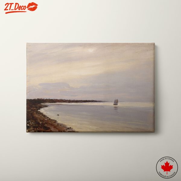 Serene Abstract Landscape with Sailboat