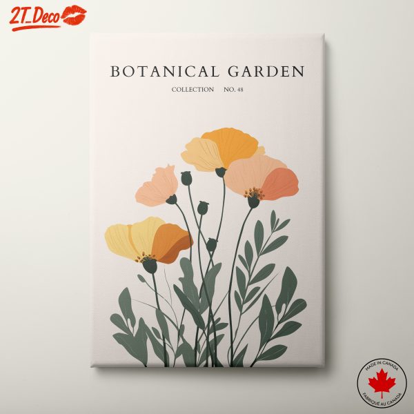 Stylish Botanical Garden Artwork with Vibrant Flowers