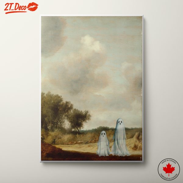 Playful Ghosts in a Whimsical Landscape