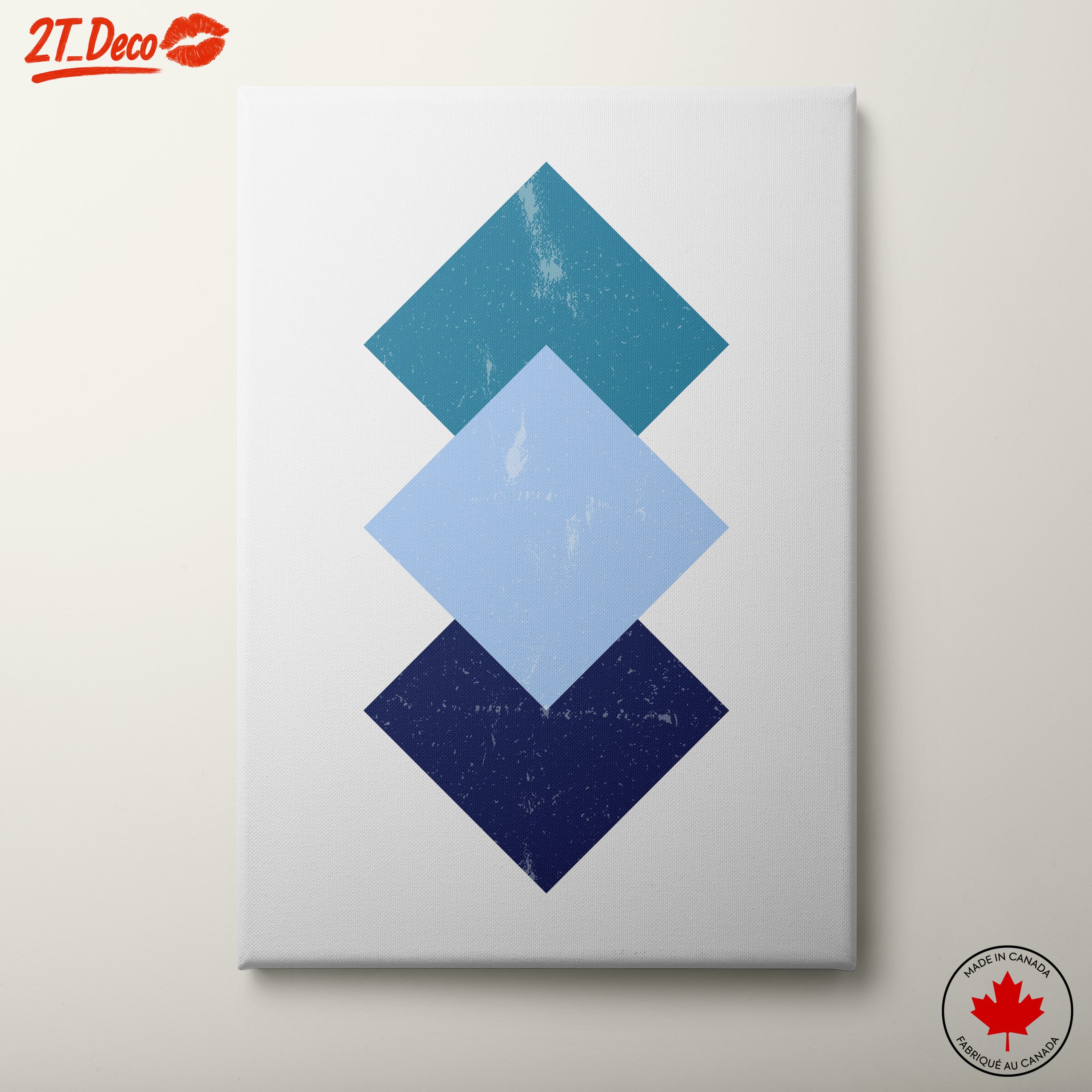 Geometric Blue Tones Abstract Art
