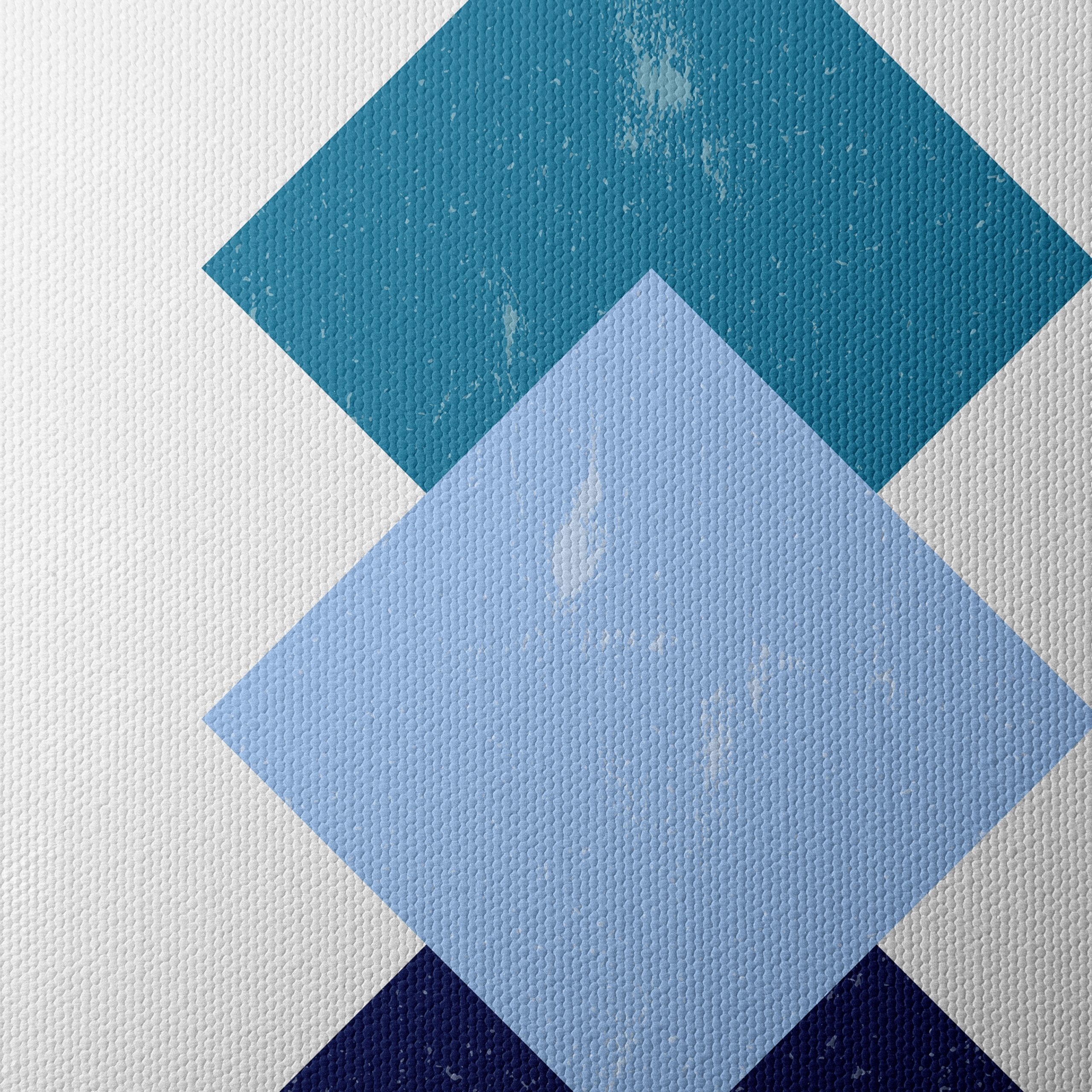 Geometric Blue Tones Abstract Art - Image 4