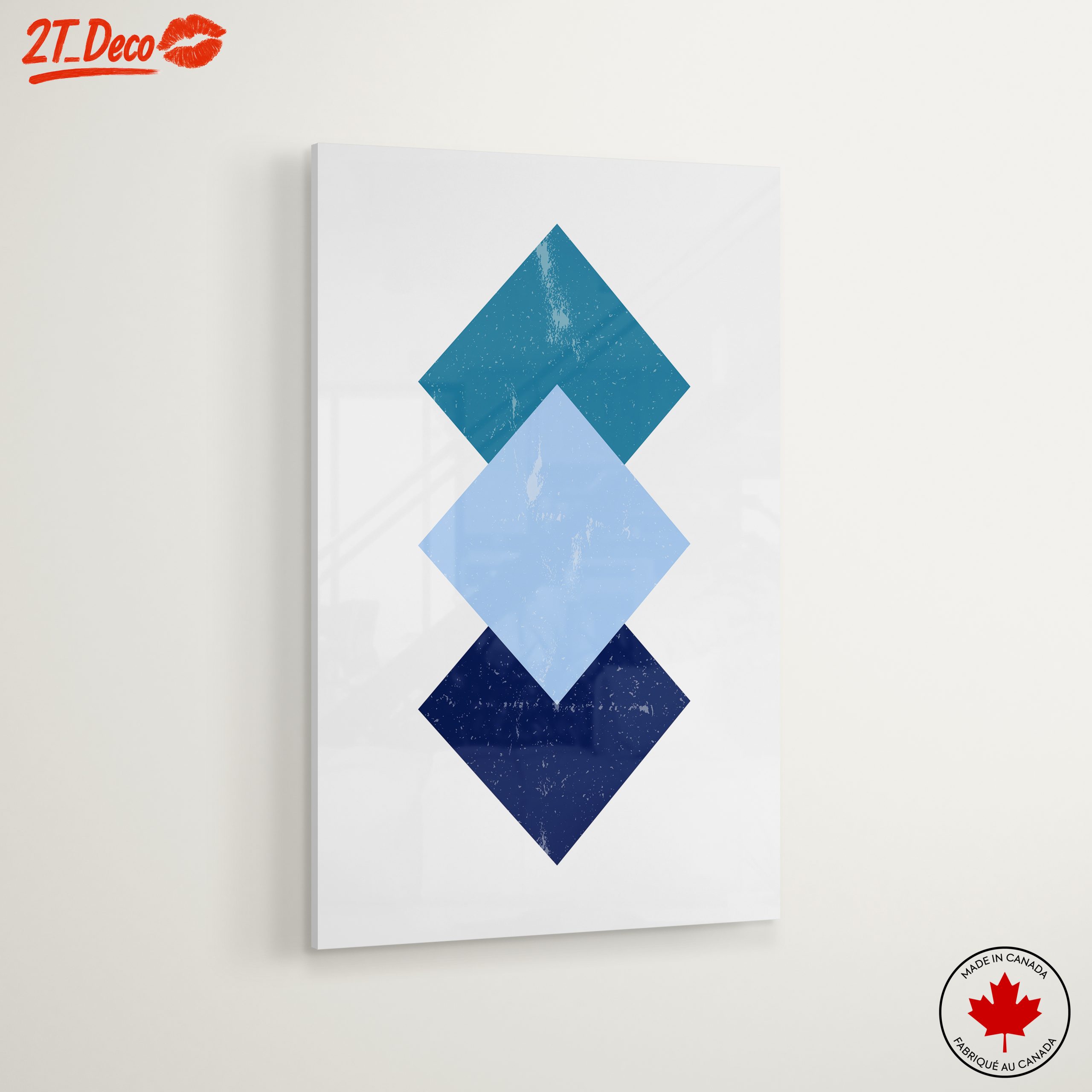 Geometric Blue Tones Abstract Art - Image 6