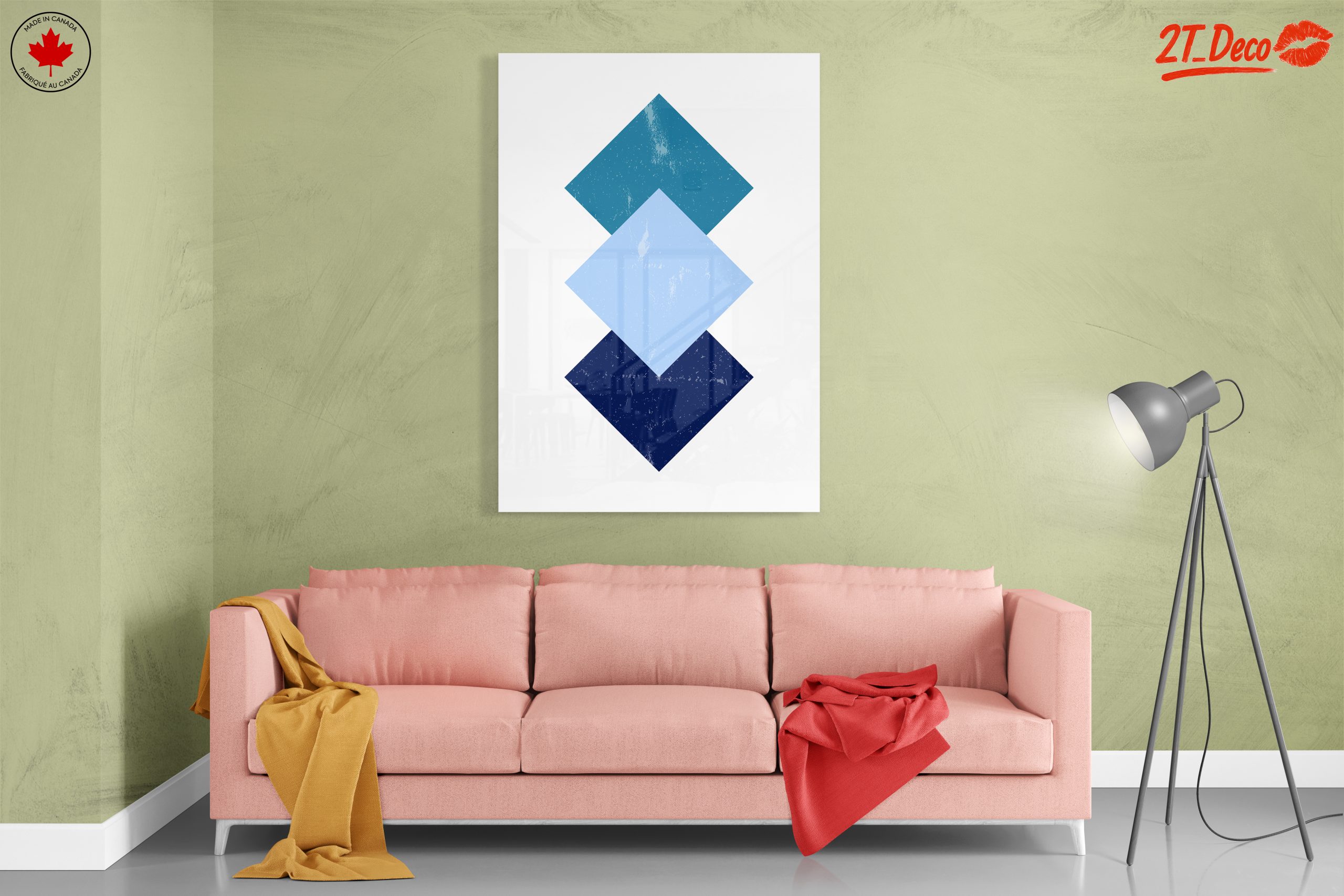 Geometric Blue Tones Abstract Art - Image 7