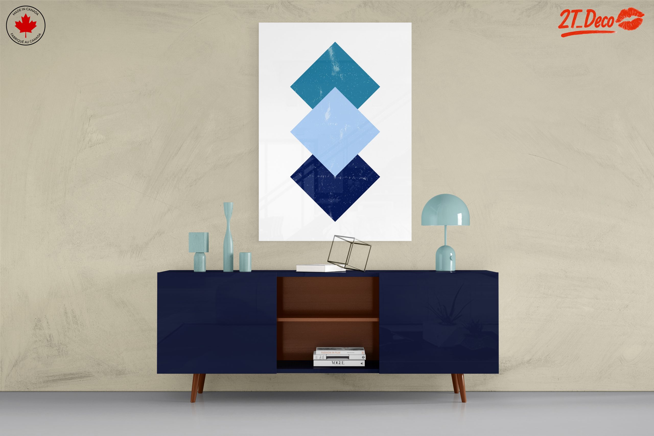 Geometric Blue Tones Abstract Art - Image 8