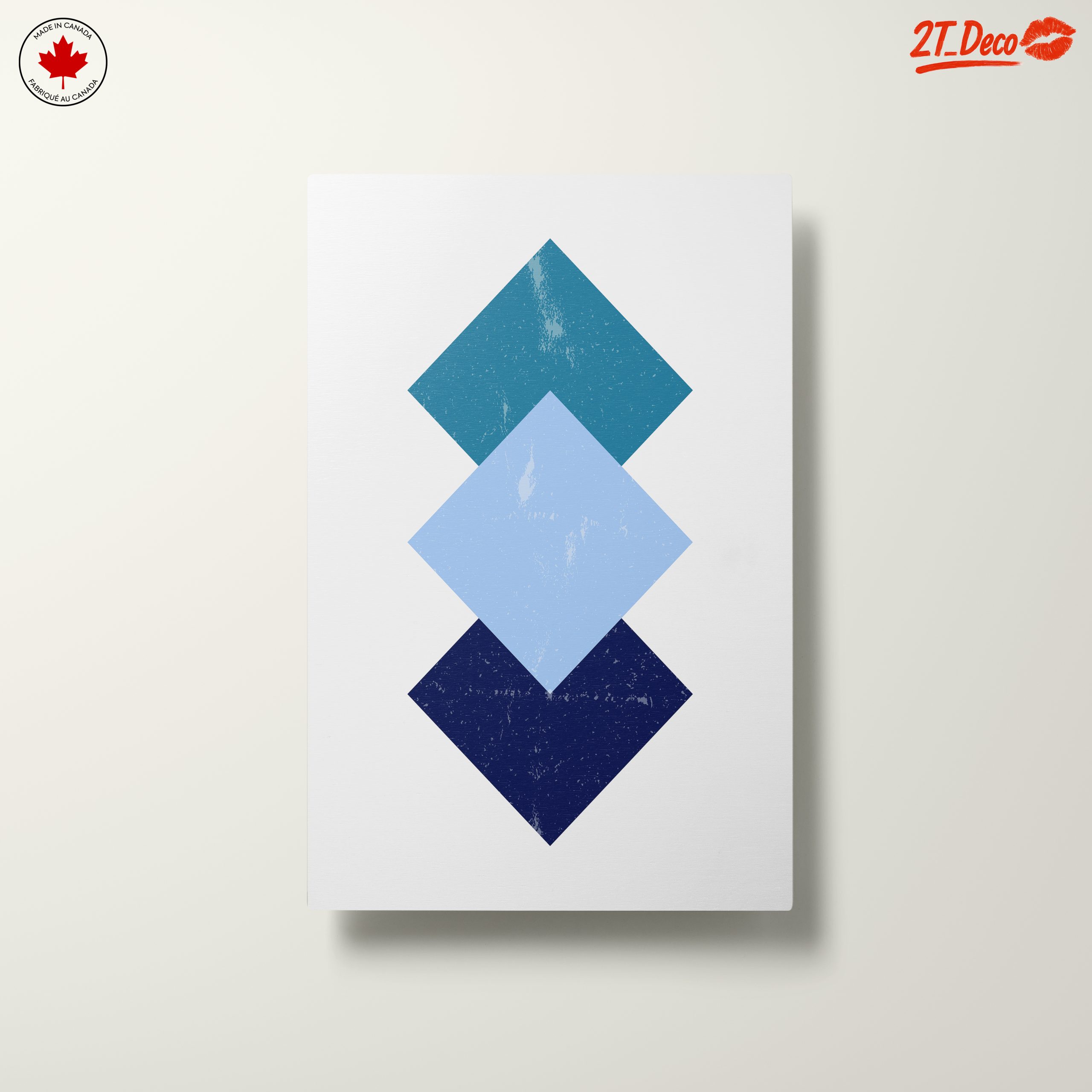Geometric Blue Tones Abstract Art - Image 10