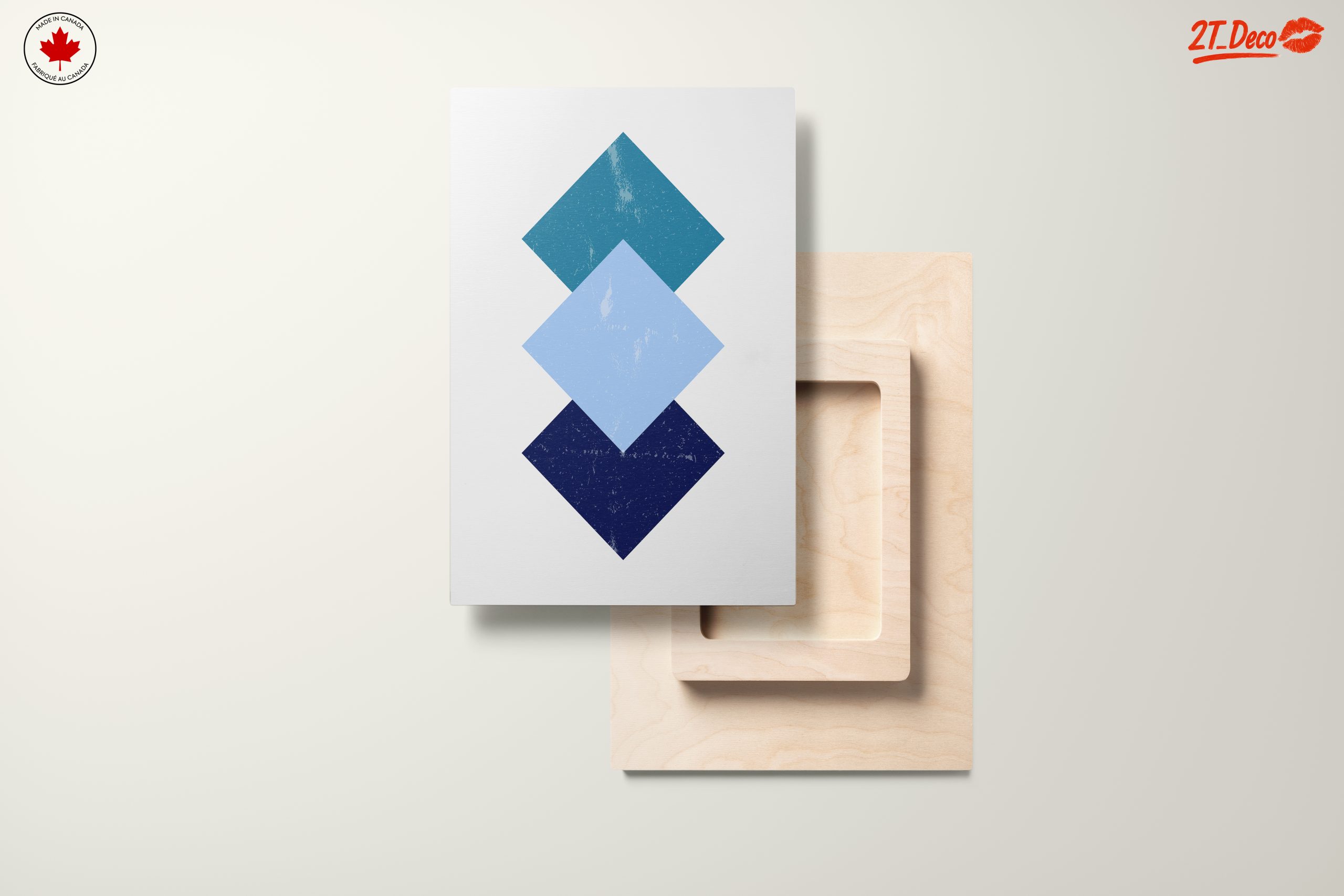 Geometric Blue Tones Abstract Art - Image 11