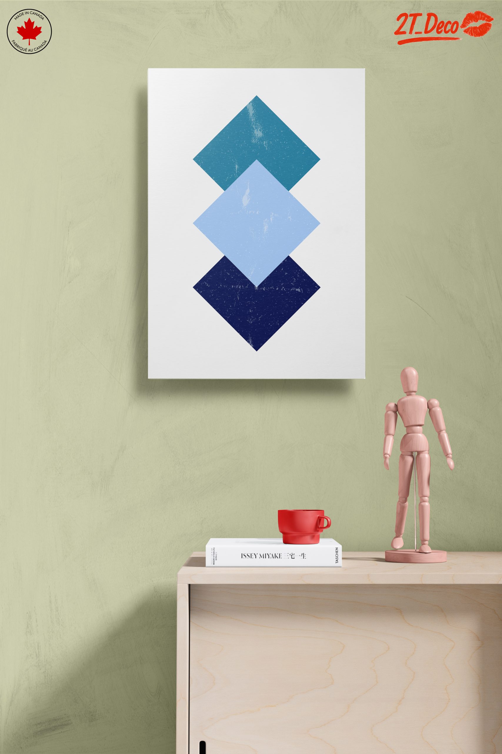 Geometric Blue Tones Abstract Art - Image 14