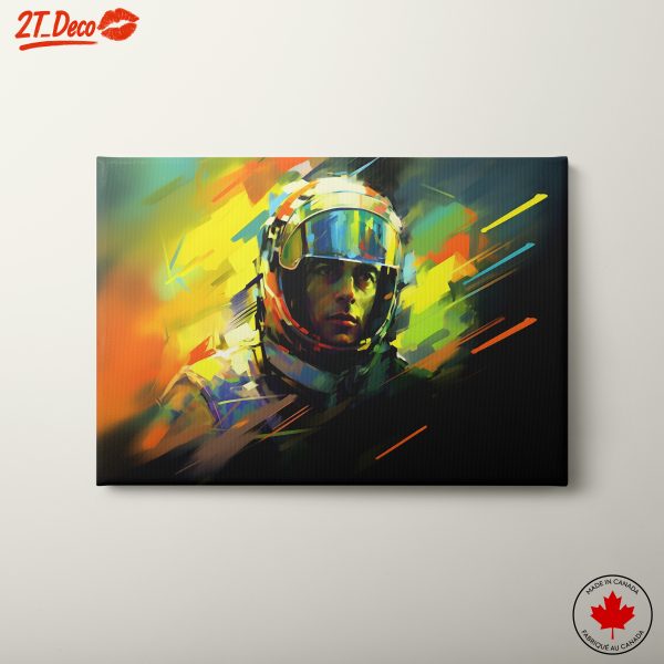 Colorful Astronaut in Dynamic Space Adventure