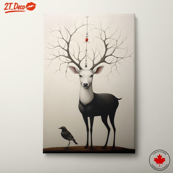 Stylized Deer with Whimsical Antlers