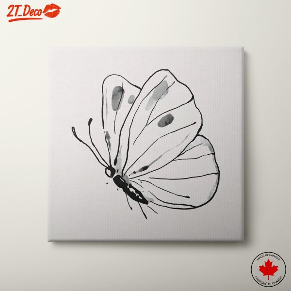 Minimalist Black and White Butterfly Art