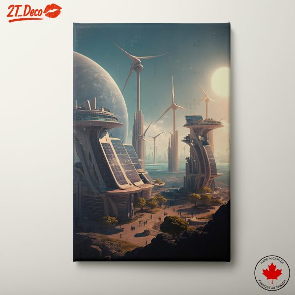 Futuristic Urban Landscape with Solar Towers
