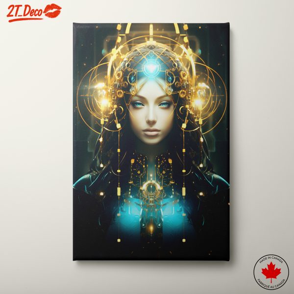 Futuristic Character Design with Golden Elements