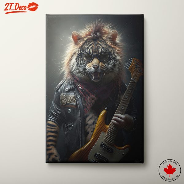 Rockstar Tiger Playing Guitar