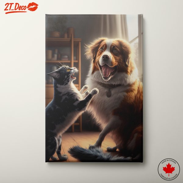 Adorable Dog and Cat Companionship
