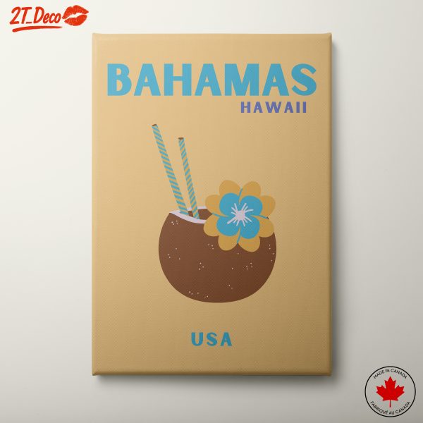 Colorful Aesthetic Poster Featuring a Coconut Drink