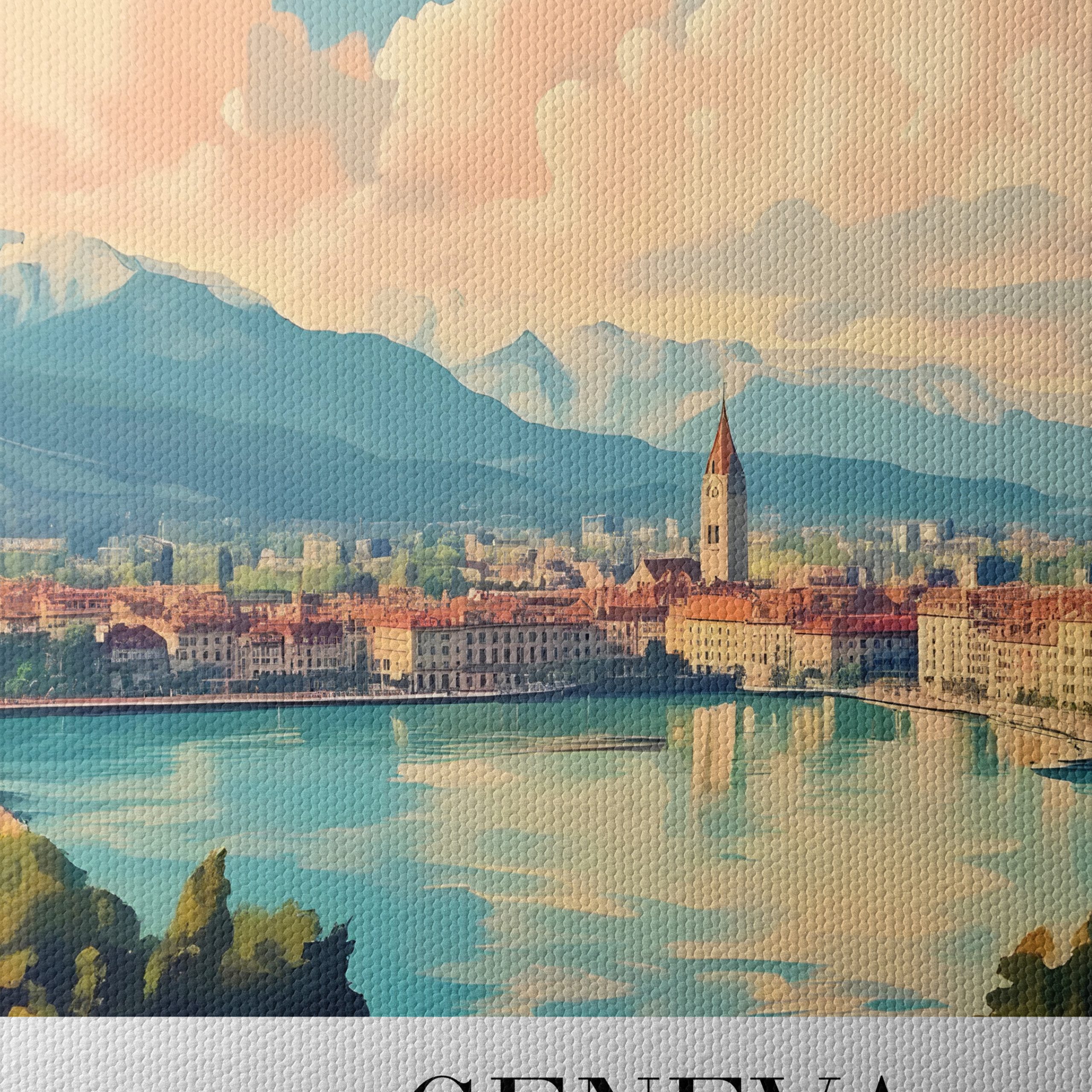 Beautiful Geneva Cityscape Art - Image 4