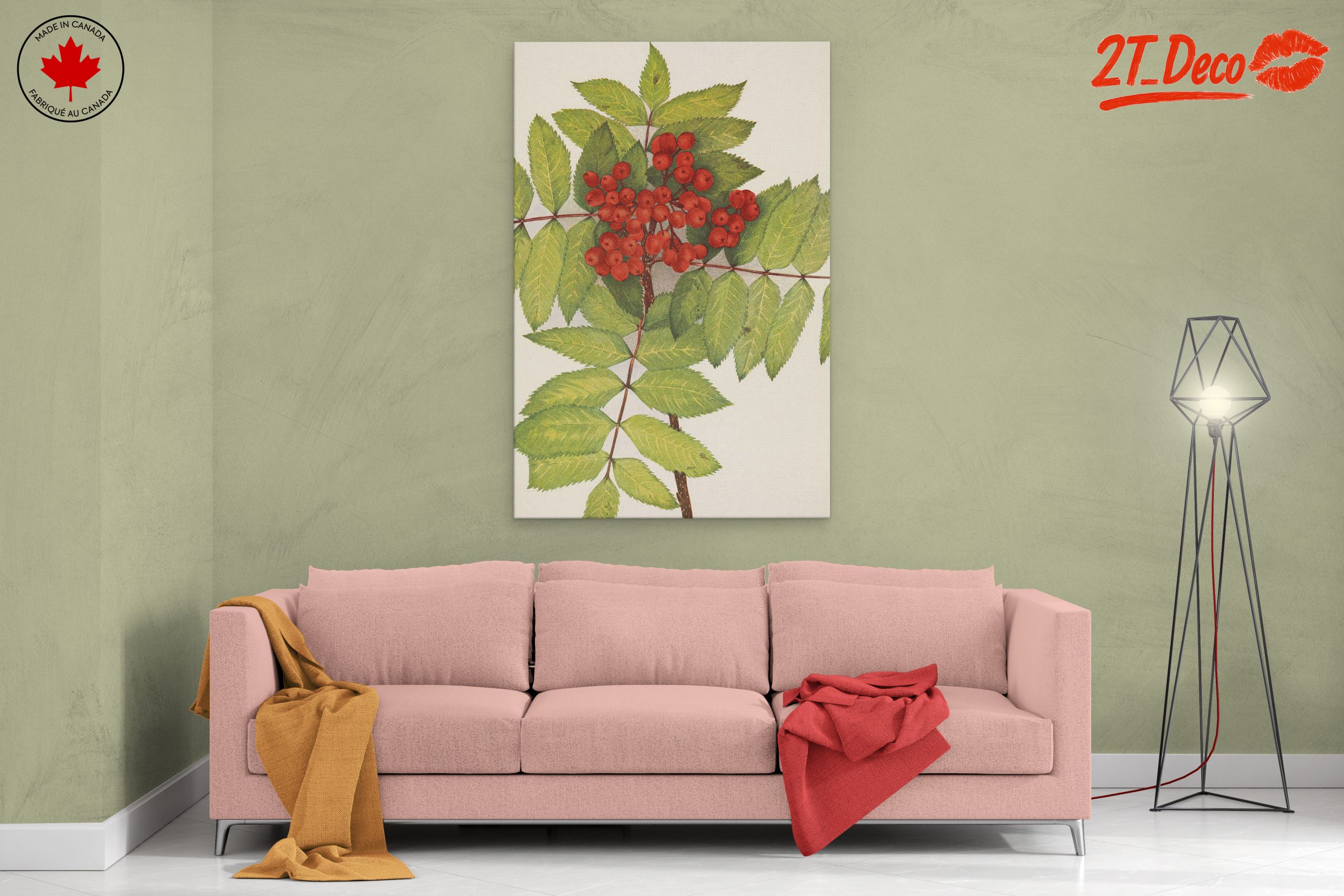 Vibrant Botanical Illustration of Rowan Berries - Image 2
