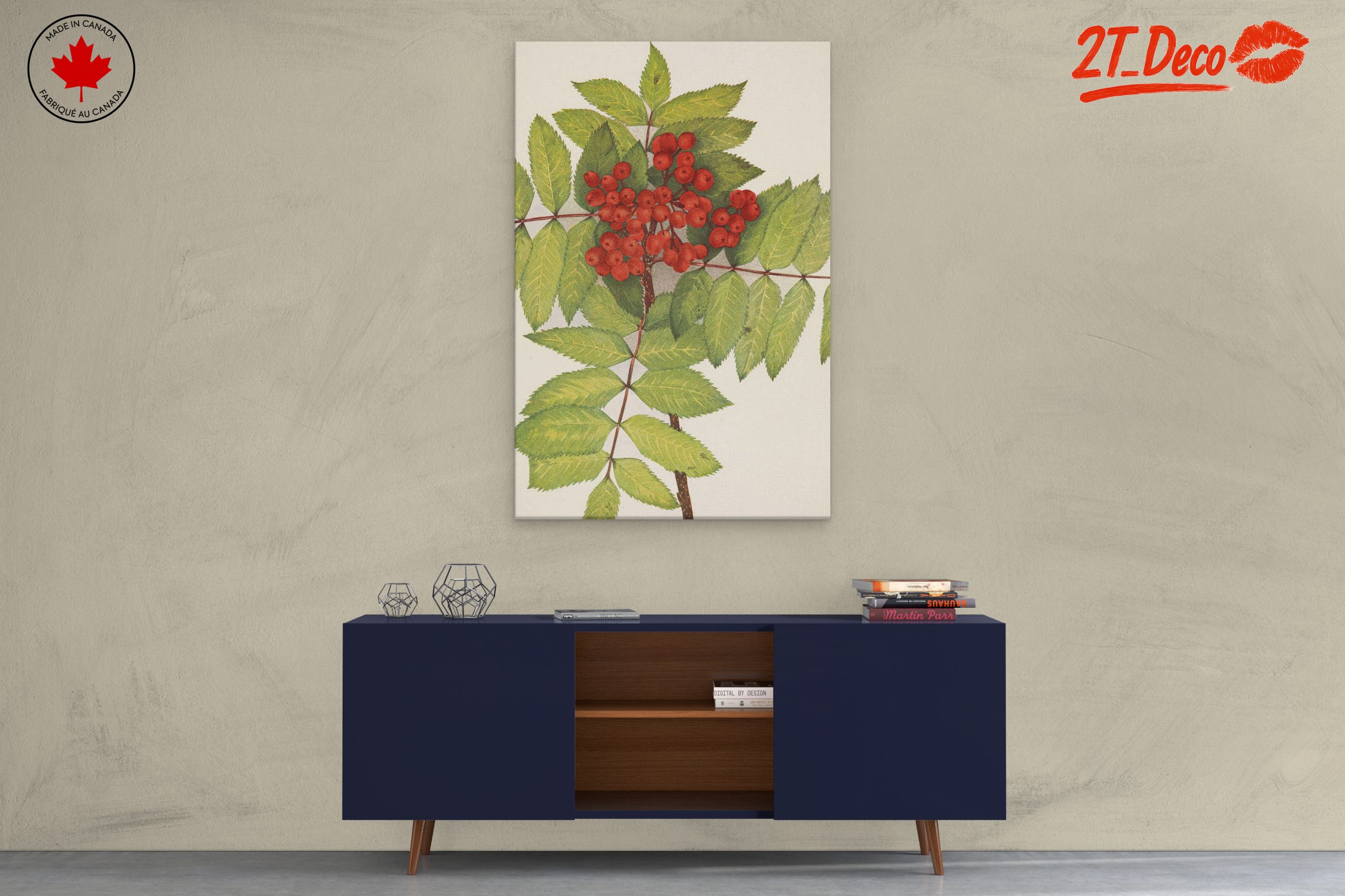 Vibrant Botanical Illustration of Rowan Berries - Image 3