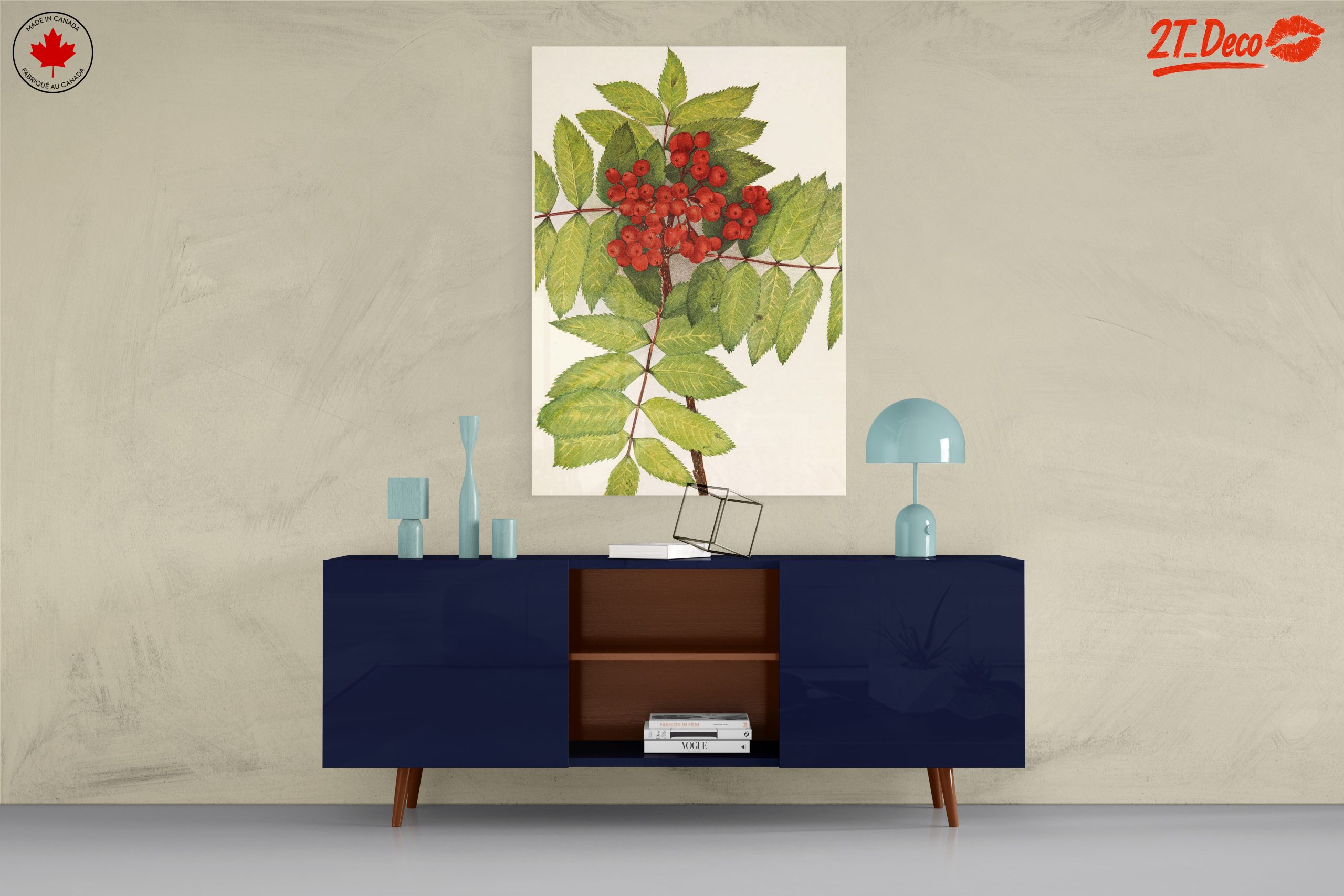 Vibrant Botanical Illustration of Rowan Berries - Image 8