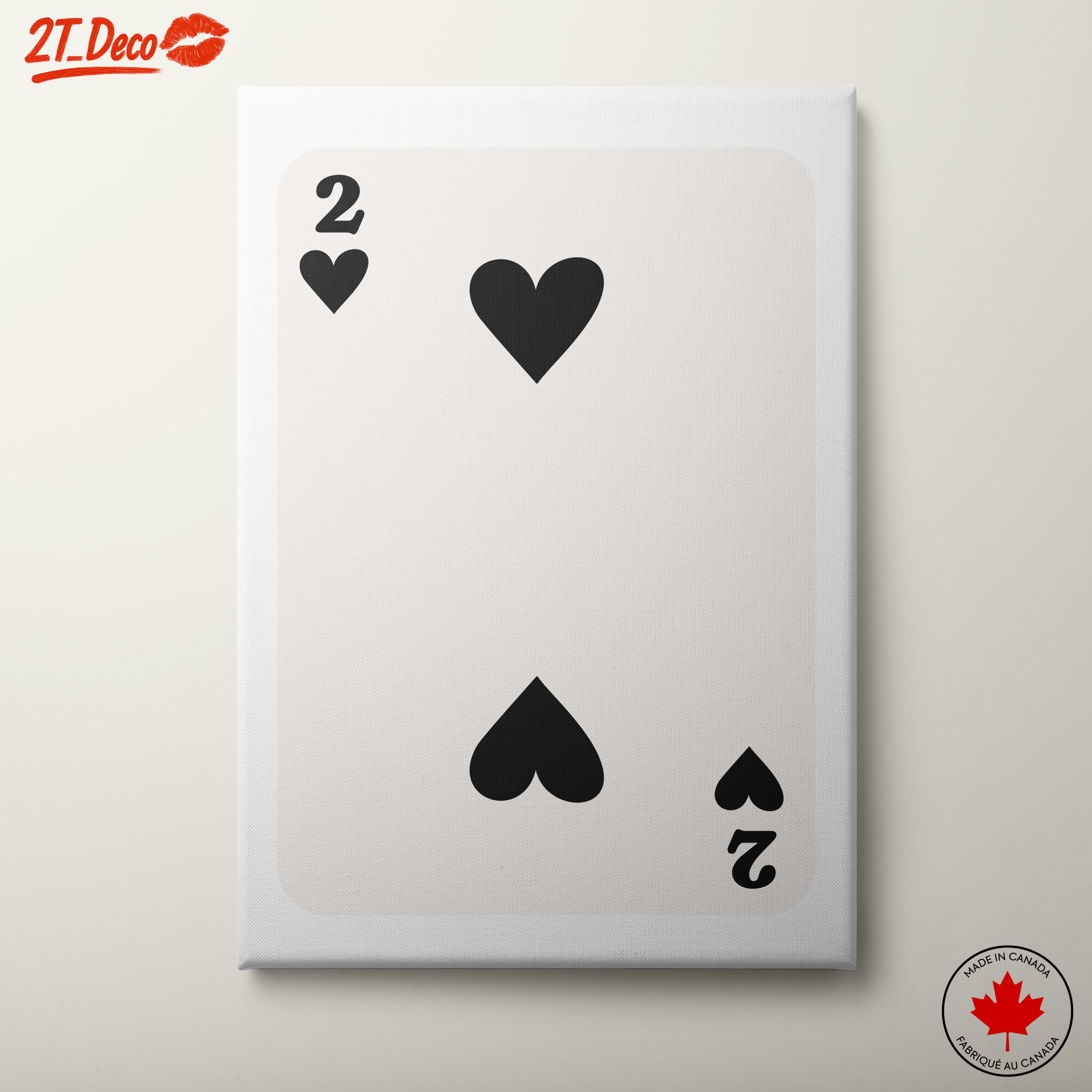 Stylized Playing Card Design Featuring Hearts