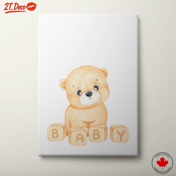 Cute Bear with Baby Blocks