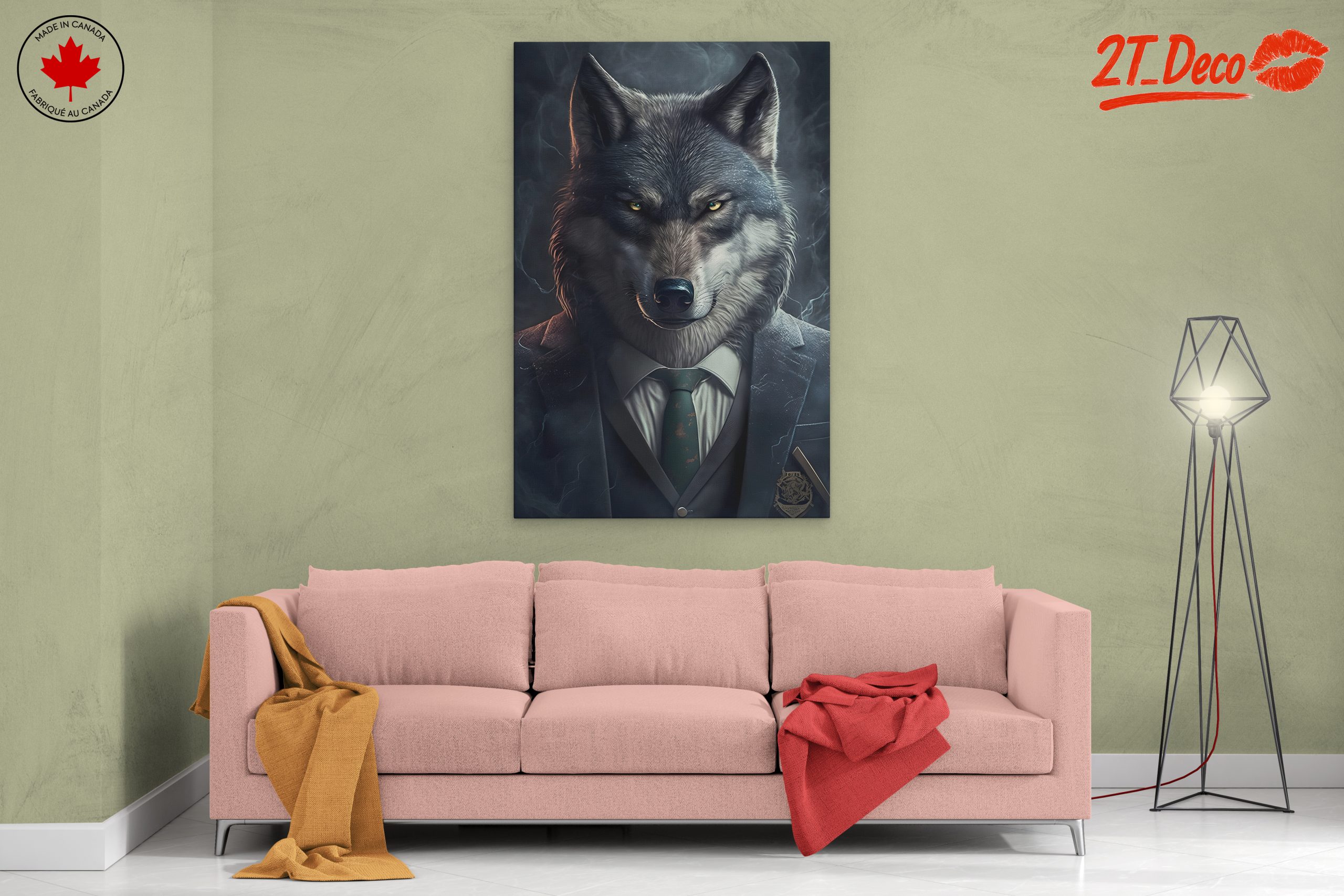 Stylized Wolf Character in Suit Art - Image 2