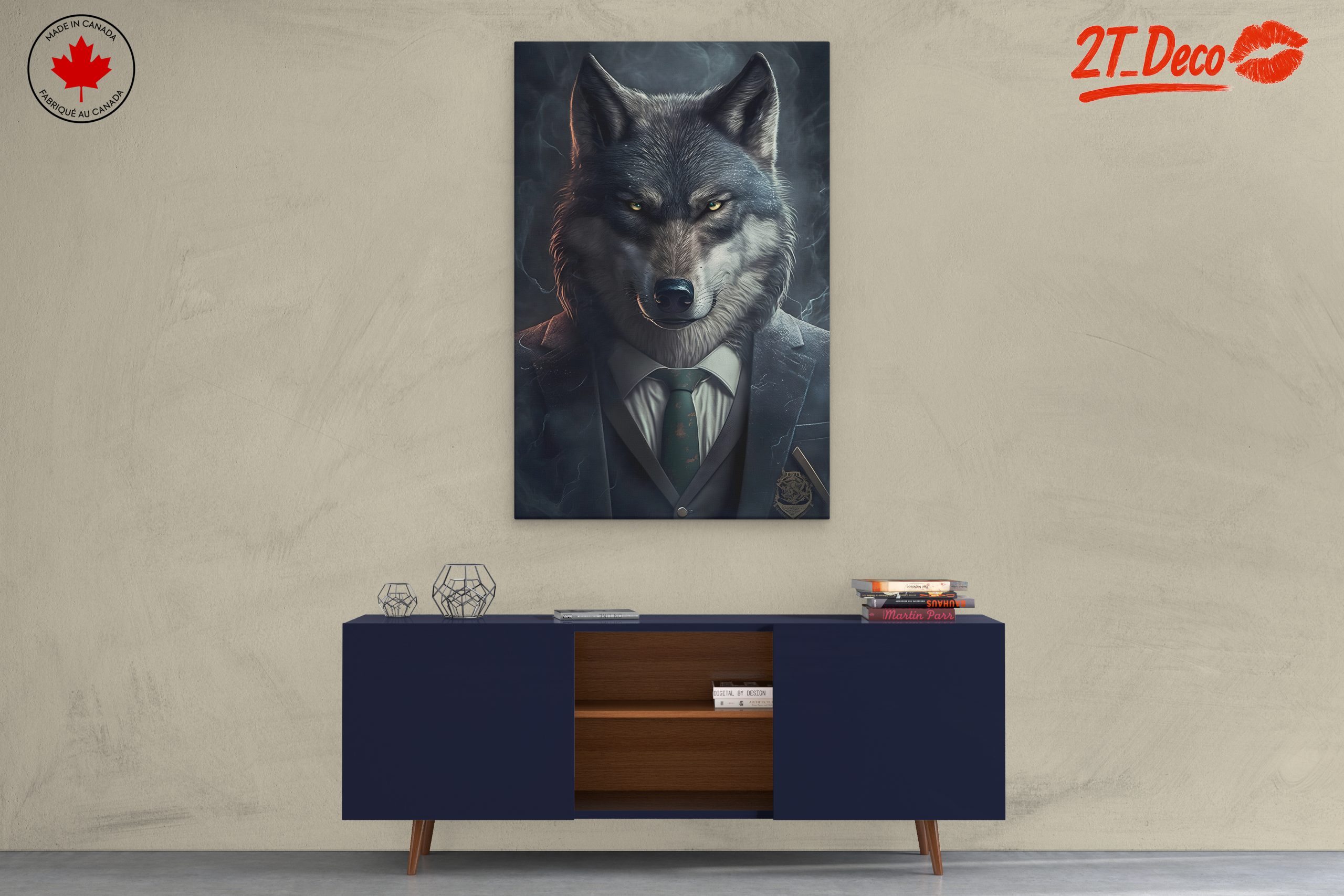 Stylized Wolf Character in Suit Art - Image 3