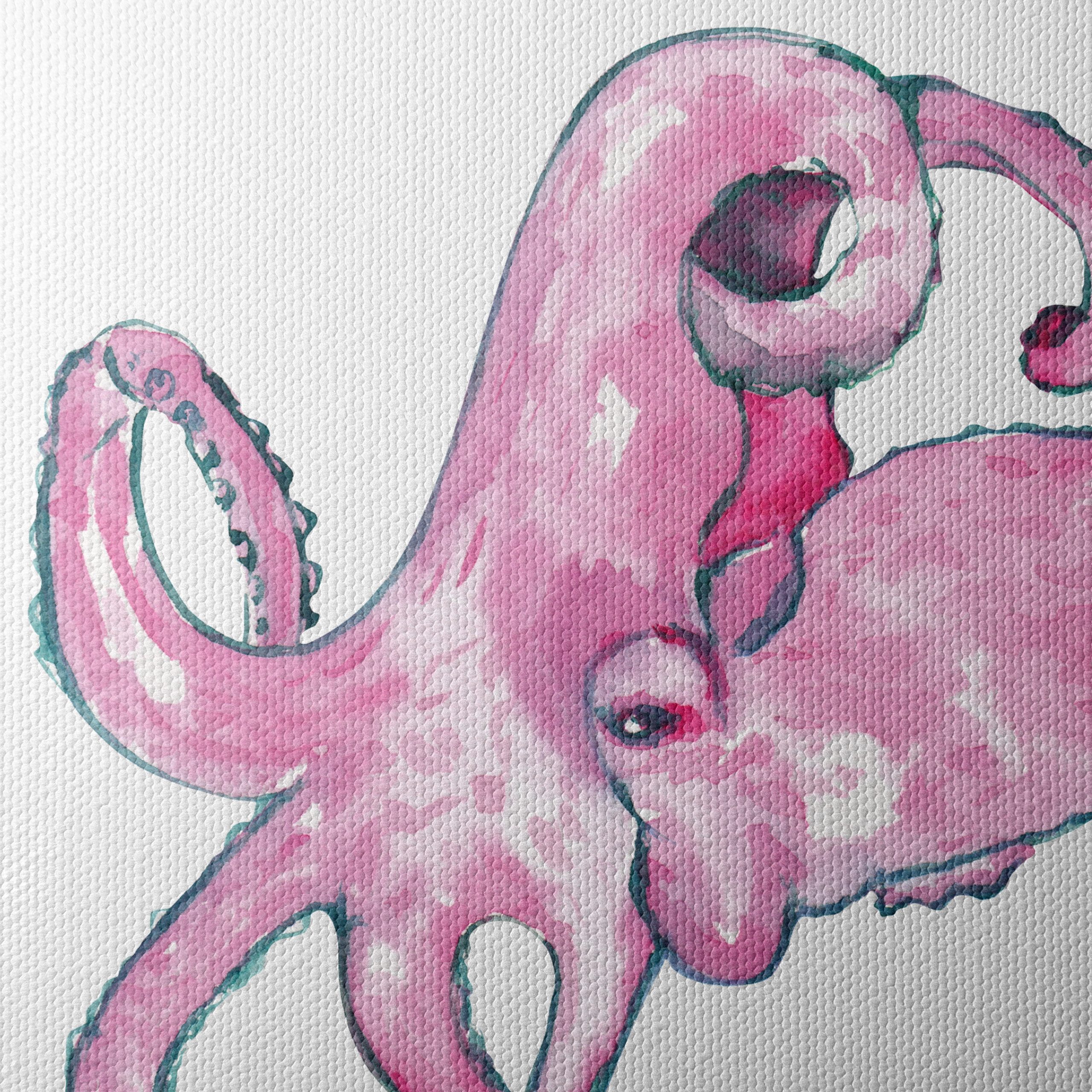 Abstract Pink Octopus Art - Image 4