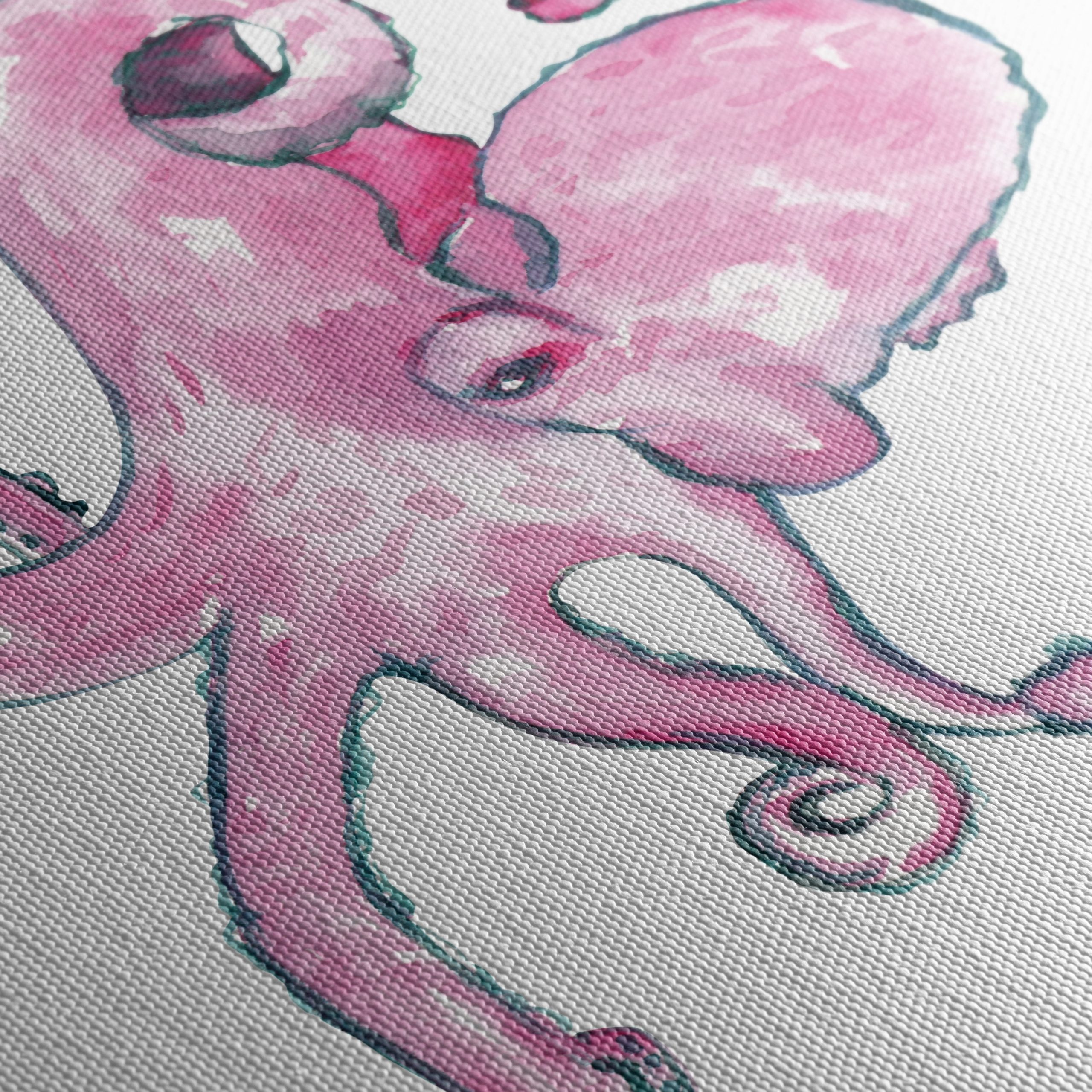 Abstract Pink Octopus Art - Image 5