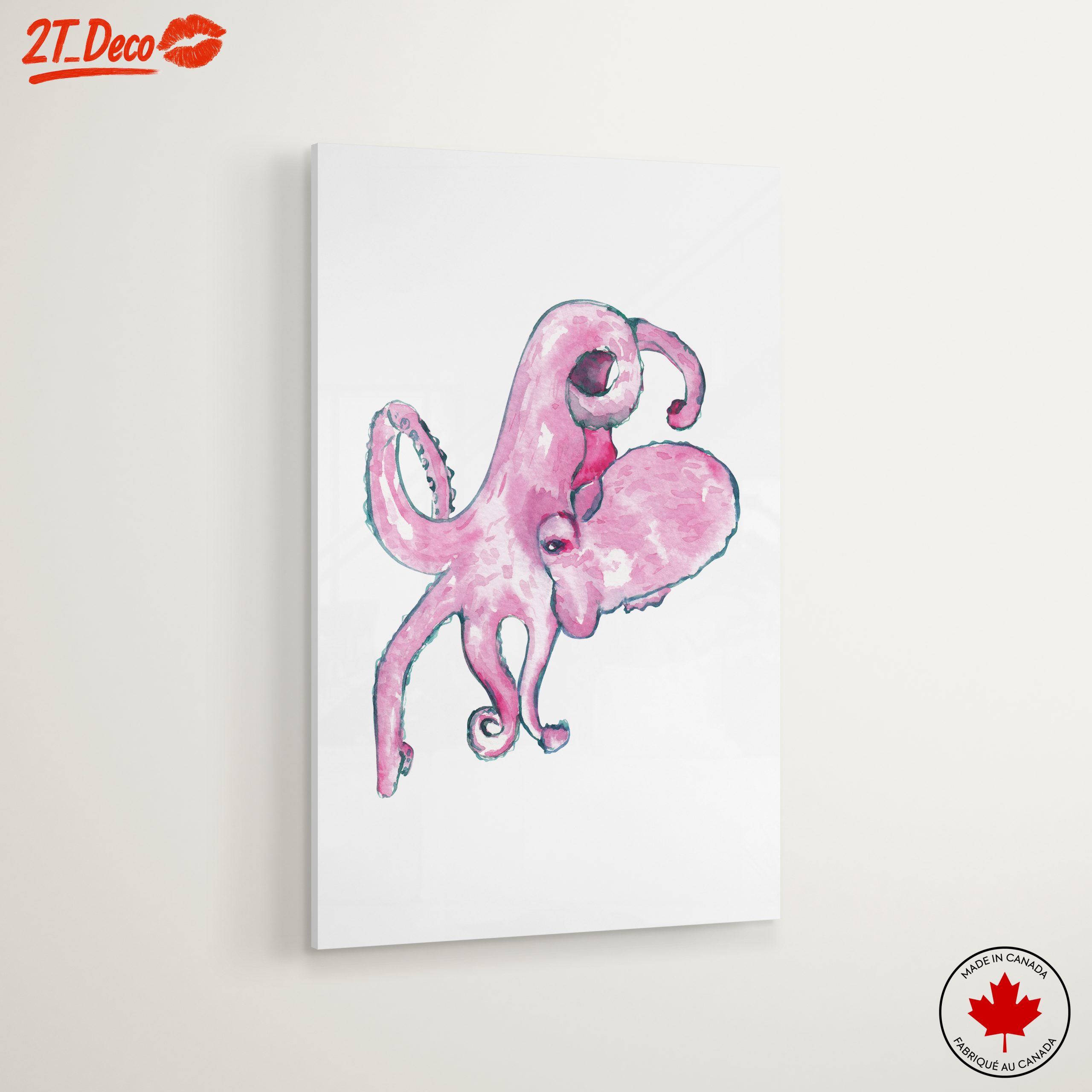 Abstract Pink Octopus Art - Image 6