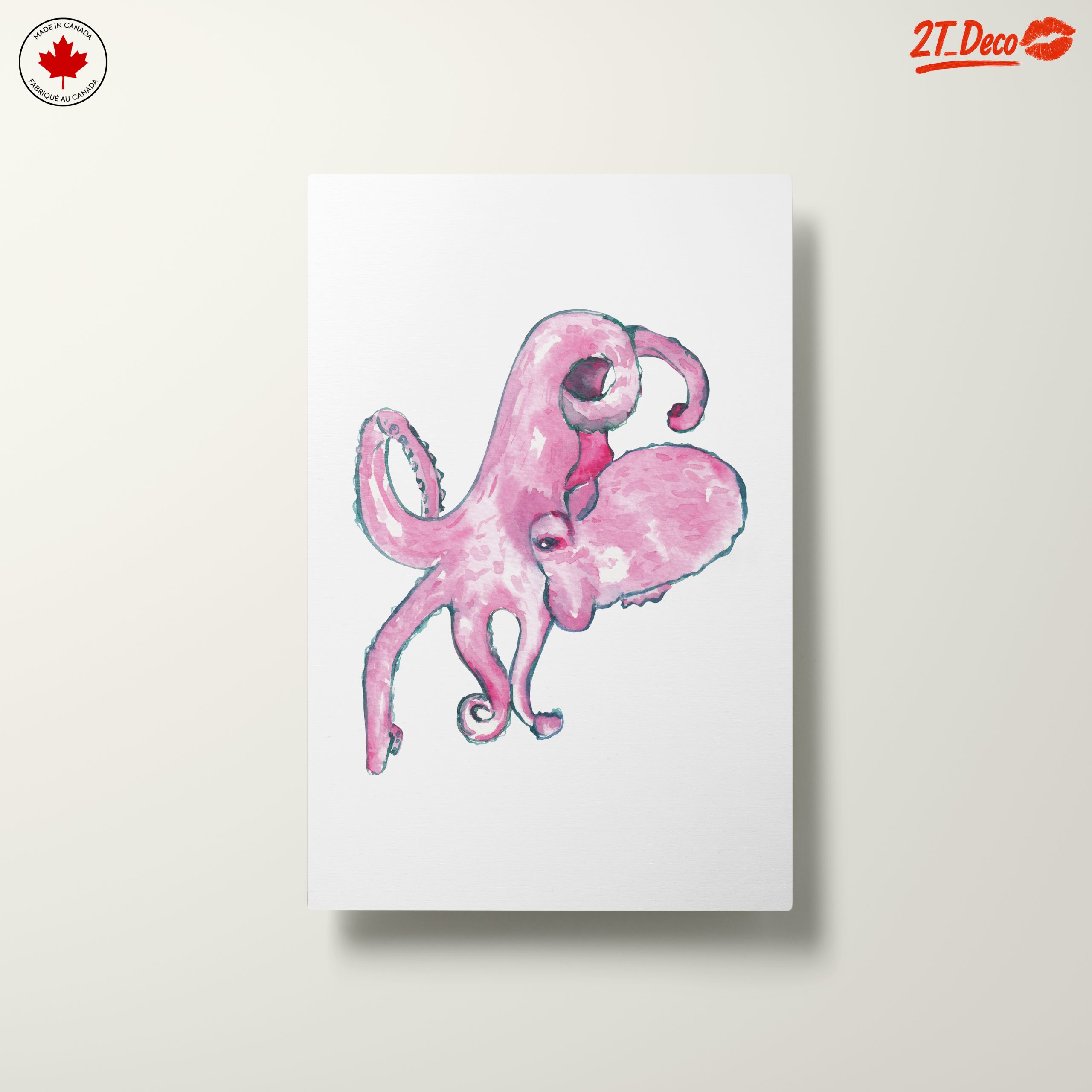 Abstract Pink Octopus Art - Image 10