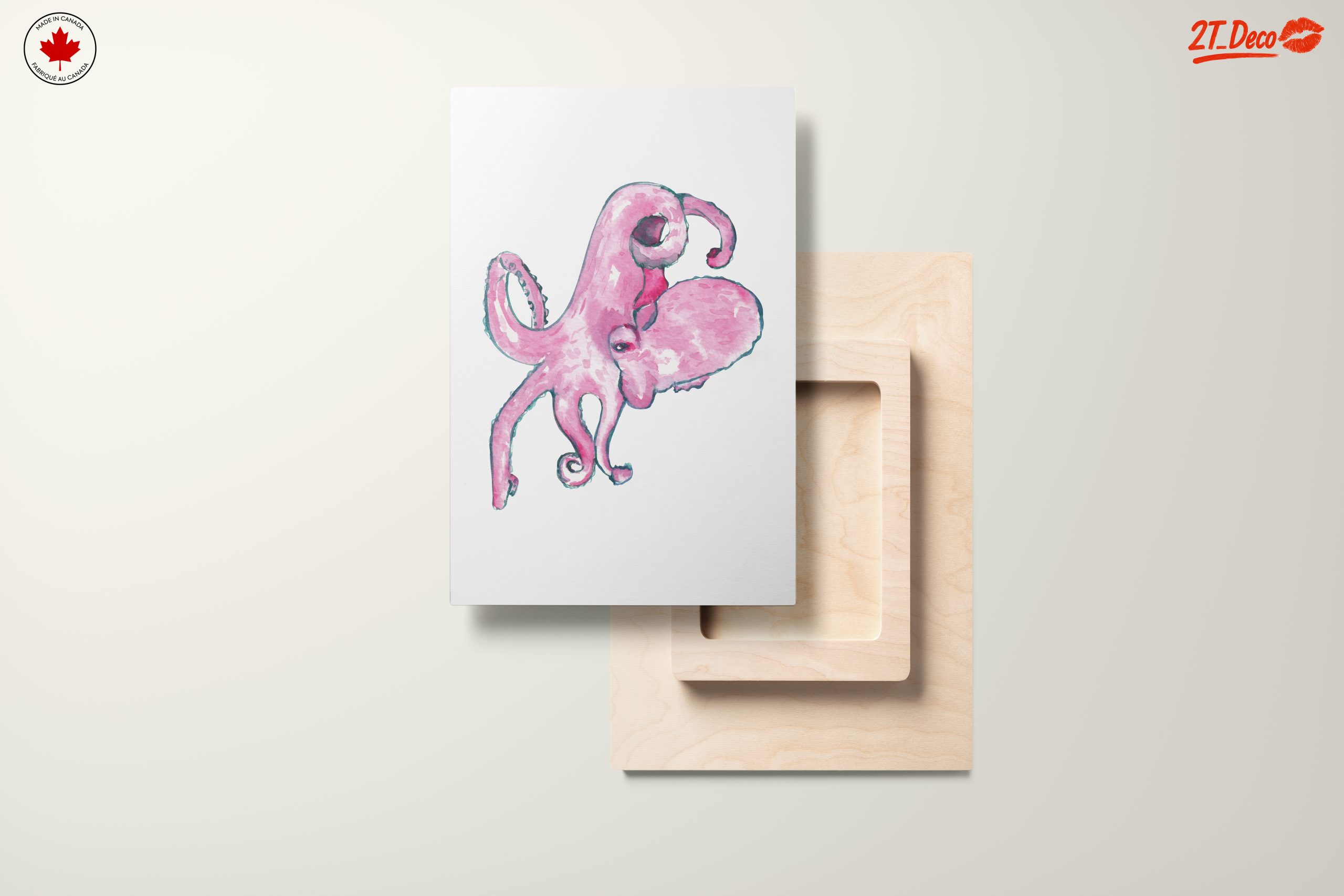 Abstract Pink Octopus Art - Image 11