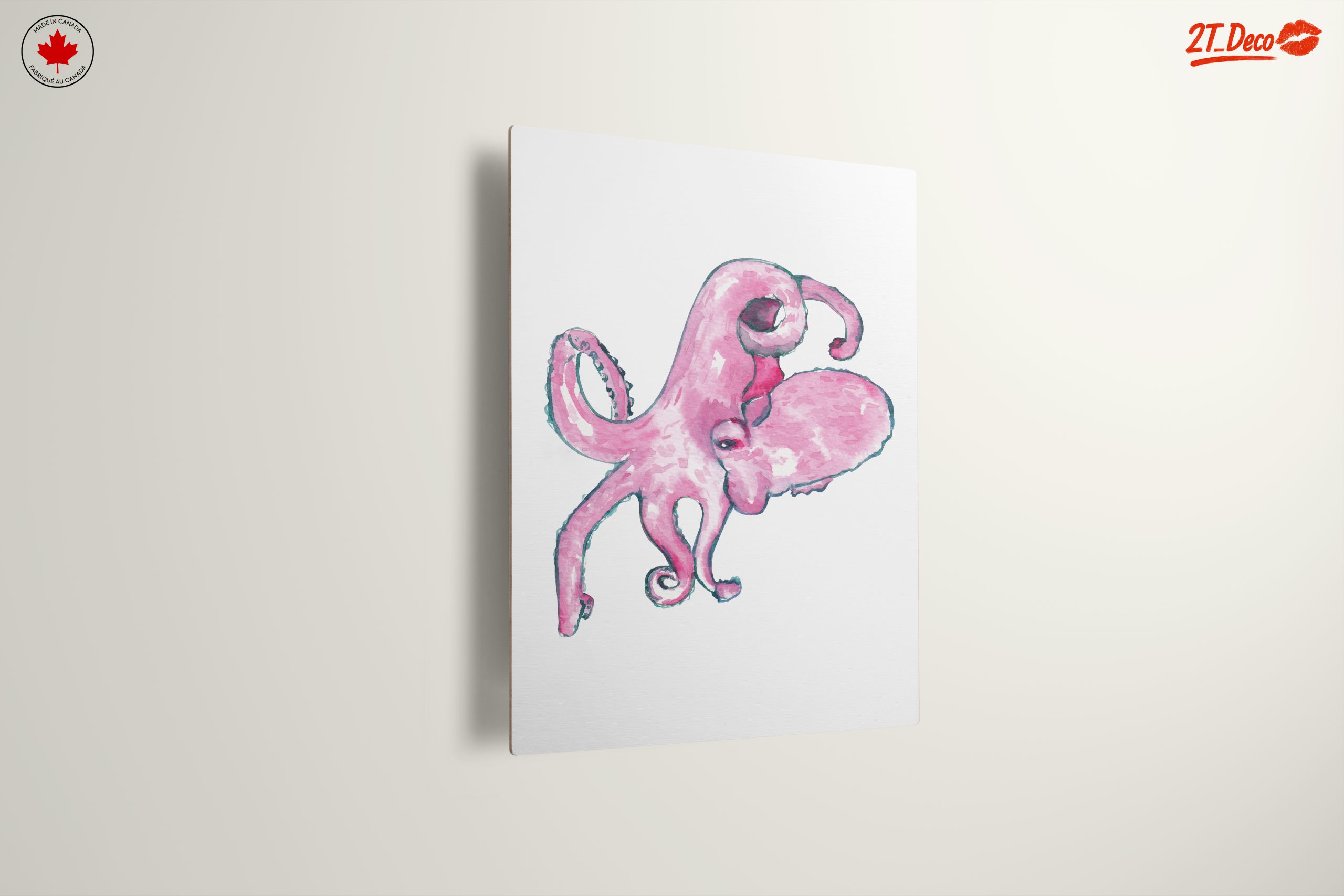 Abstract Pink Octopus Art - Image 13