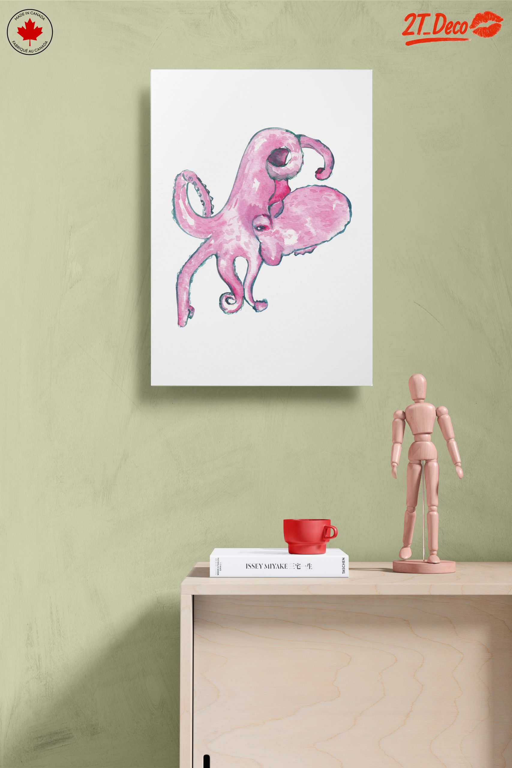 Abstract Pink Octopus Art - Image 14