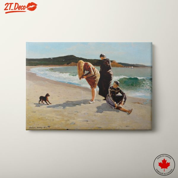 Beach Scene with Women and Dog