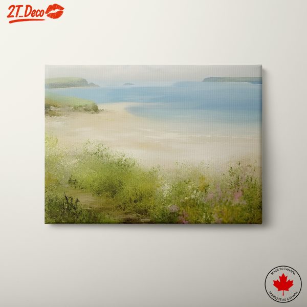 Serene Beach Landscape with Wildflowers