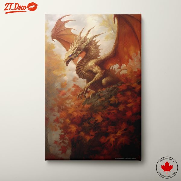 Majestic Dragon in Autumn Landscape