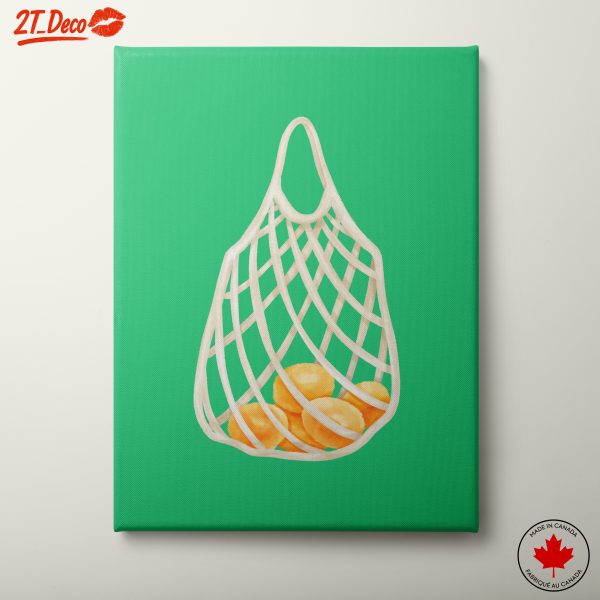 Whimsical Shopping Bag with Oranges Art