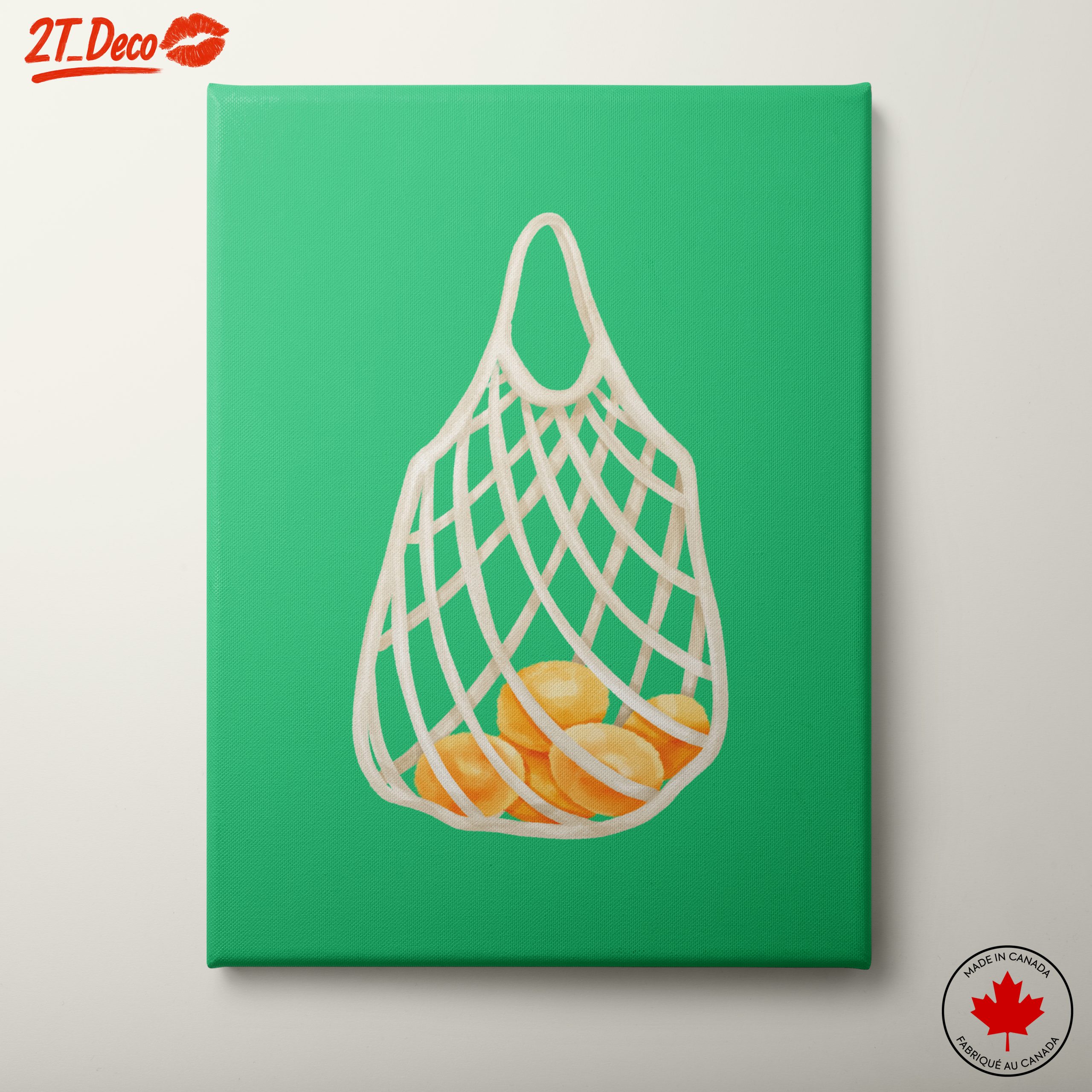 Whimsical Shopping Bag with Oranges Art