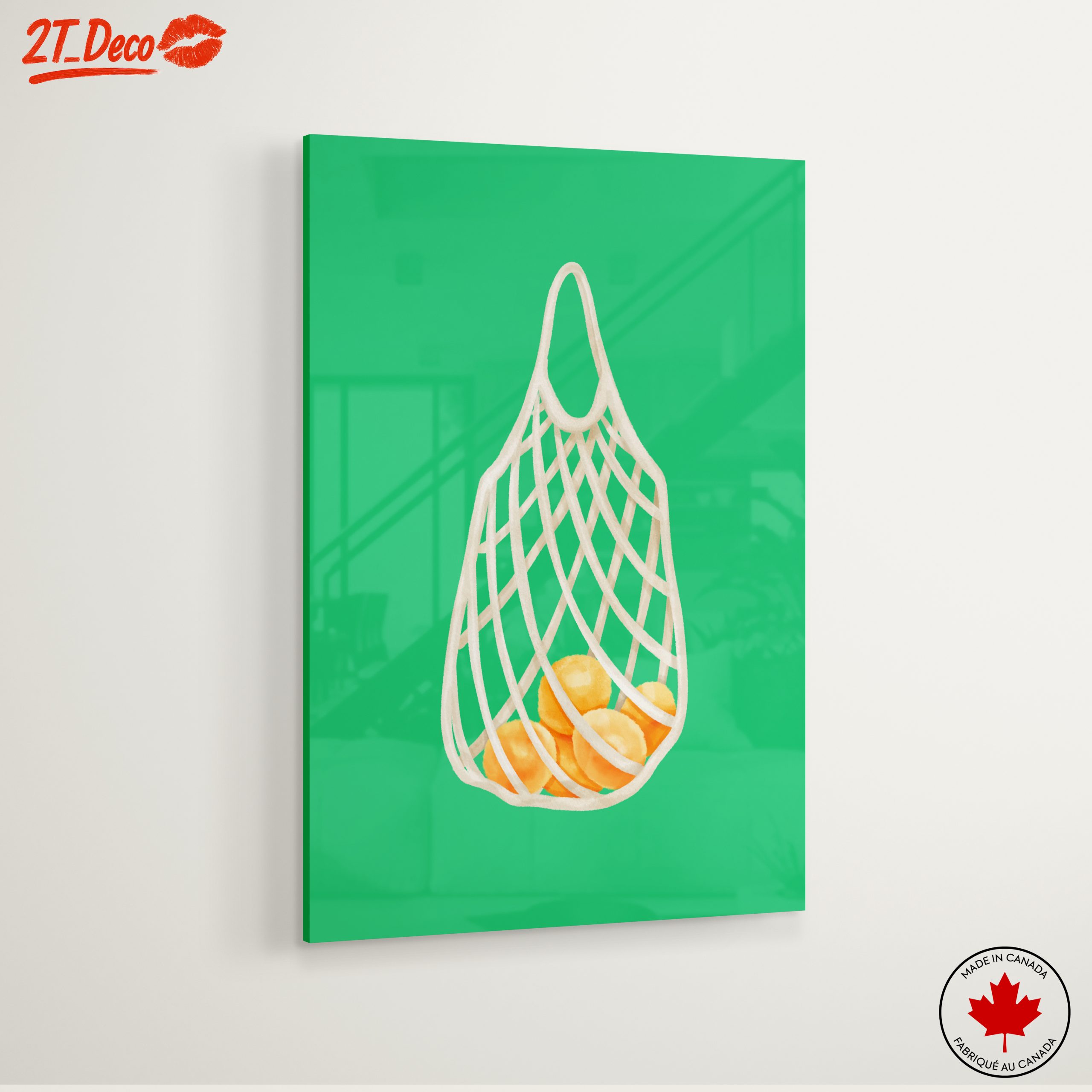 Whimsical Shopping Bag with Oranges Art - Image 6