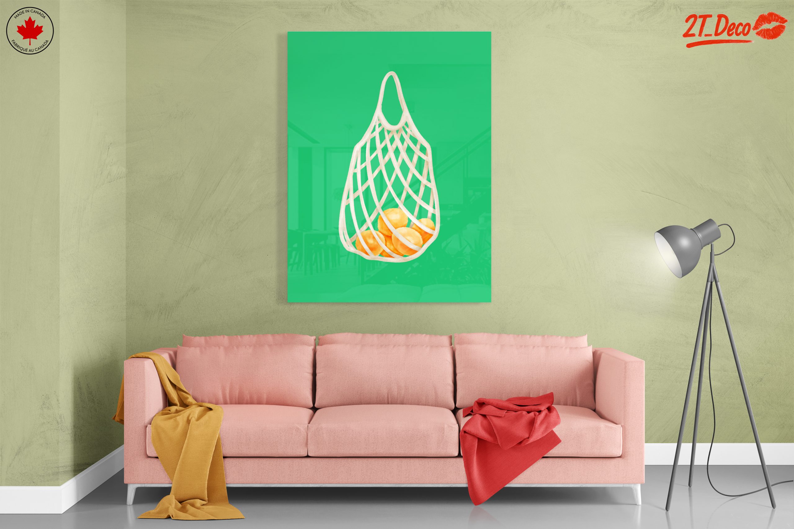 Whimsical Shopping Bag with Oranges Art - Image 7