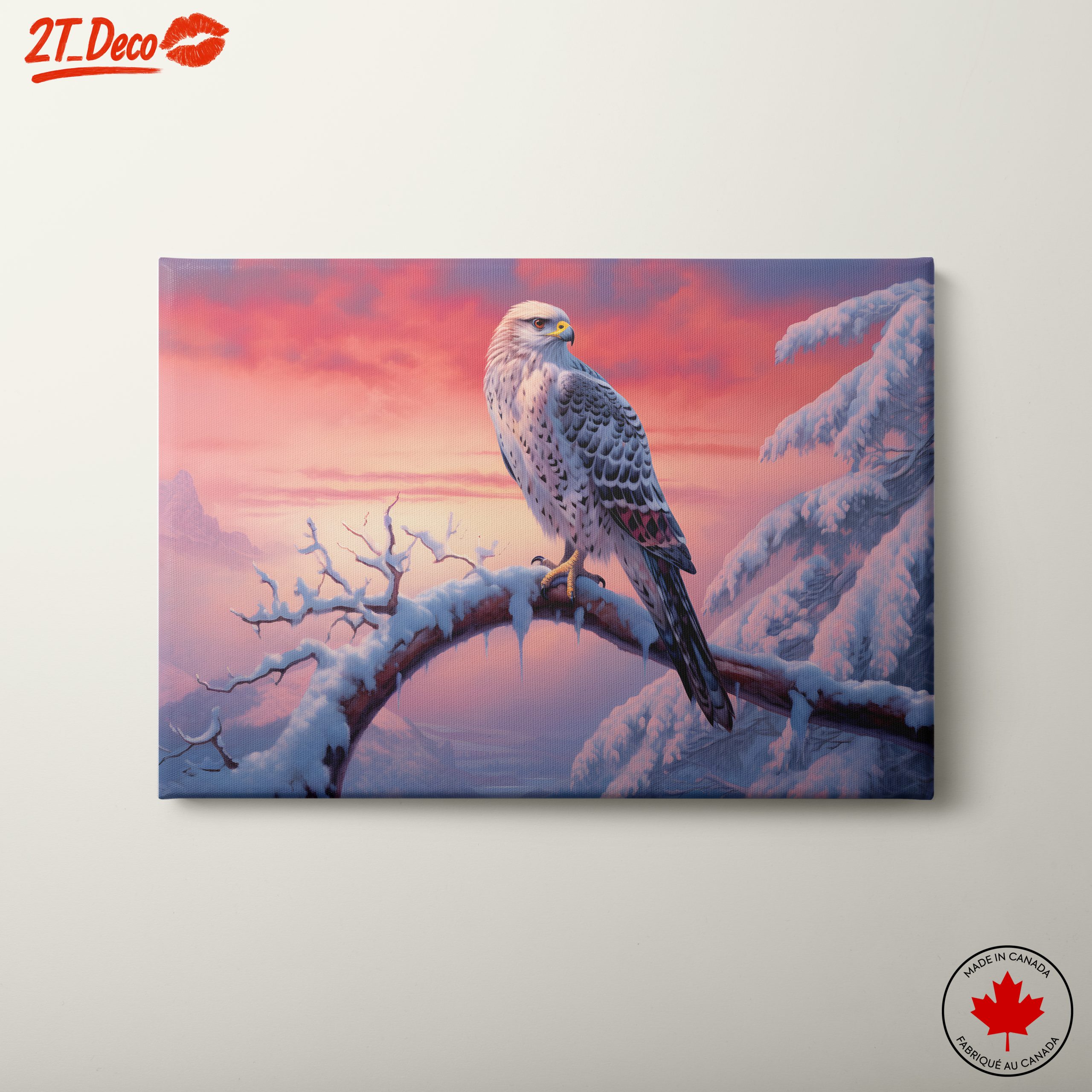 Ethereal Hawk in Snowy Landscape
