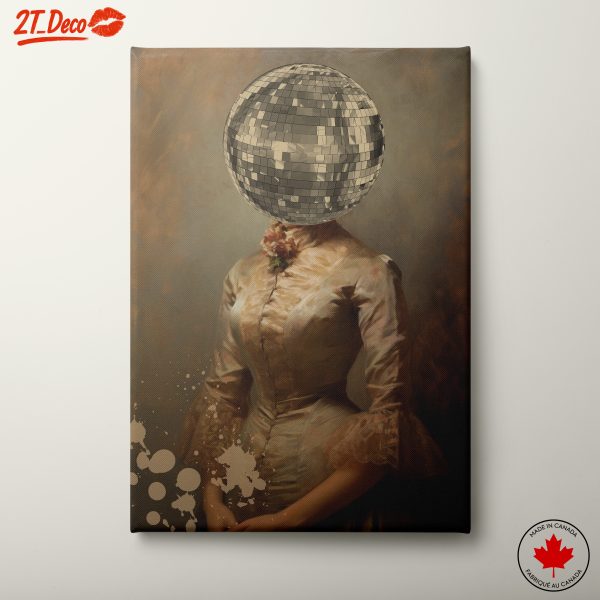 Surreal Portrait With Disco Ball Head