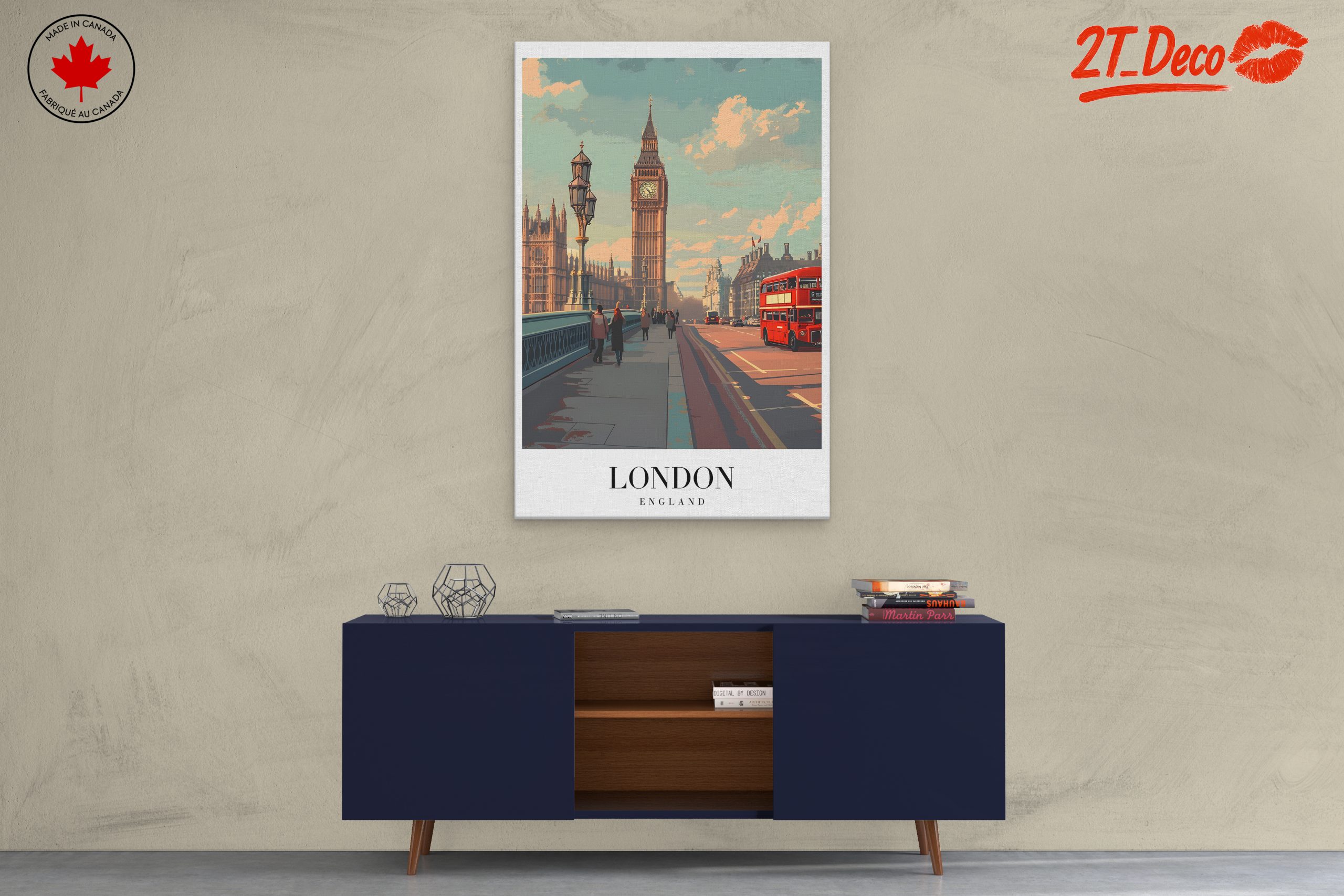 London Big Ben and Red Bus Scene - Image 3