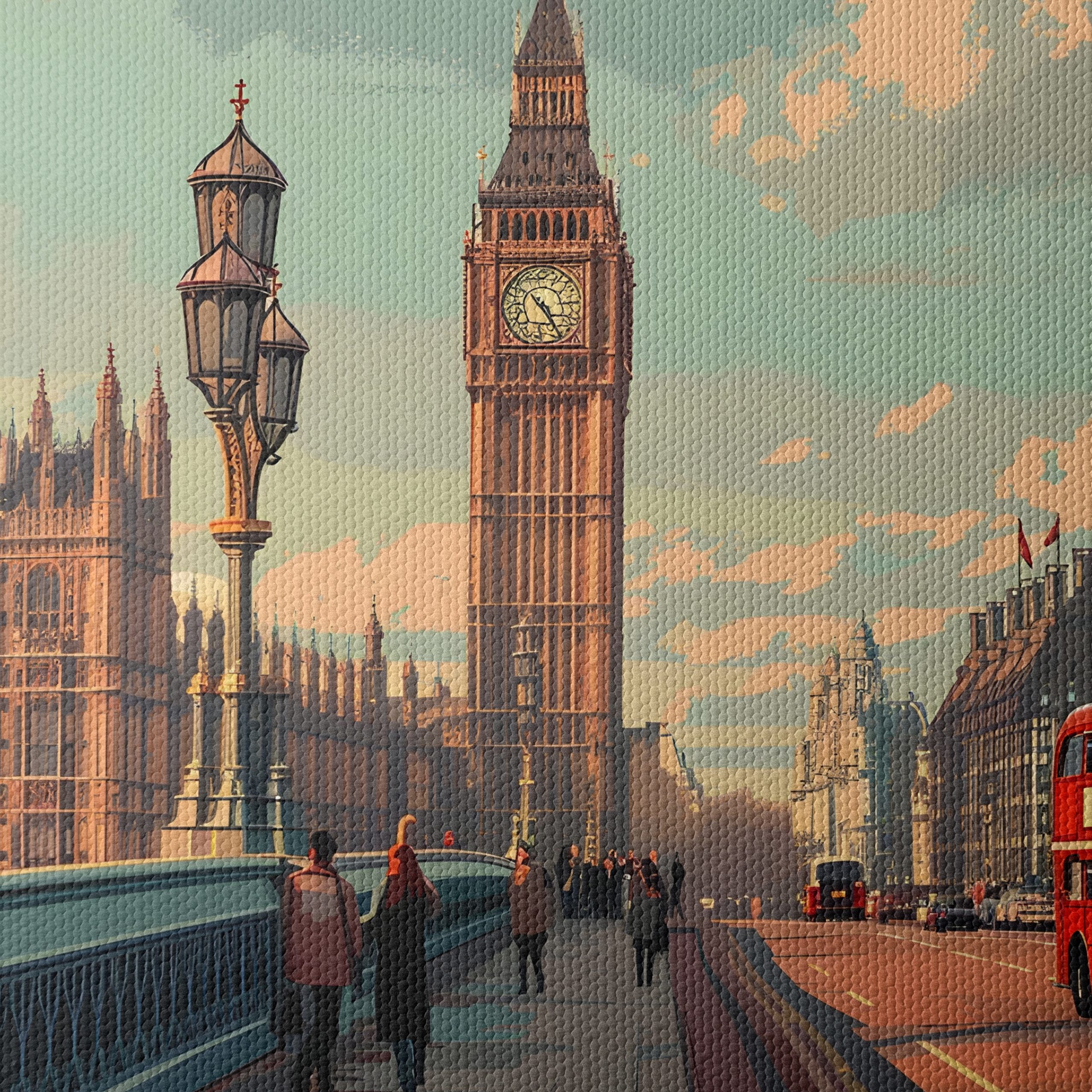 London Big Ben and Red Bus Scene - Image 4