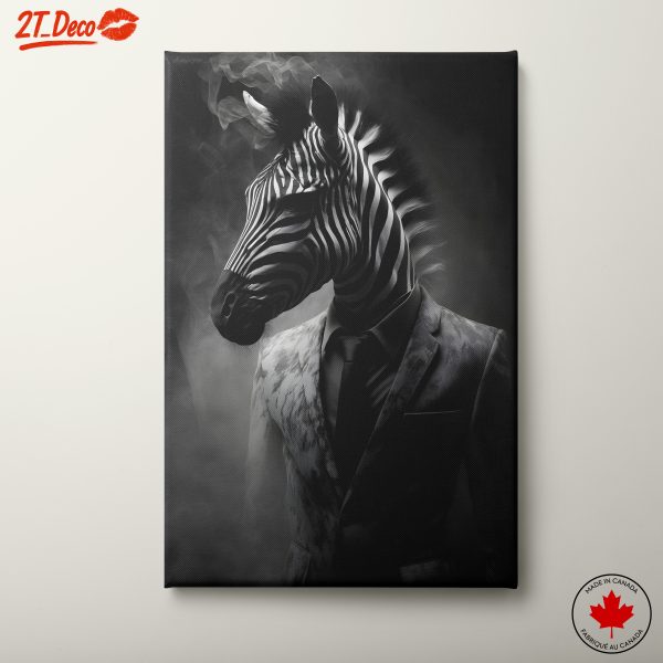 Stylized Zebra in Elegant Suit