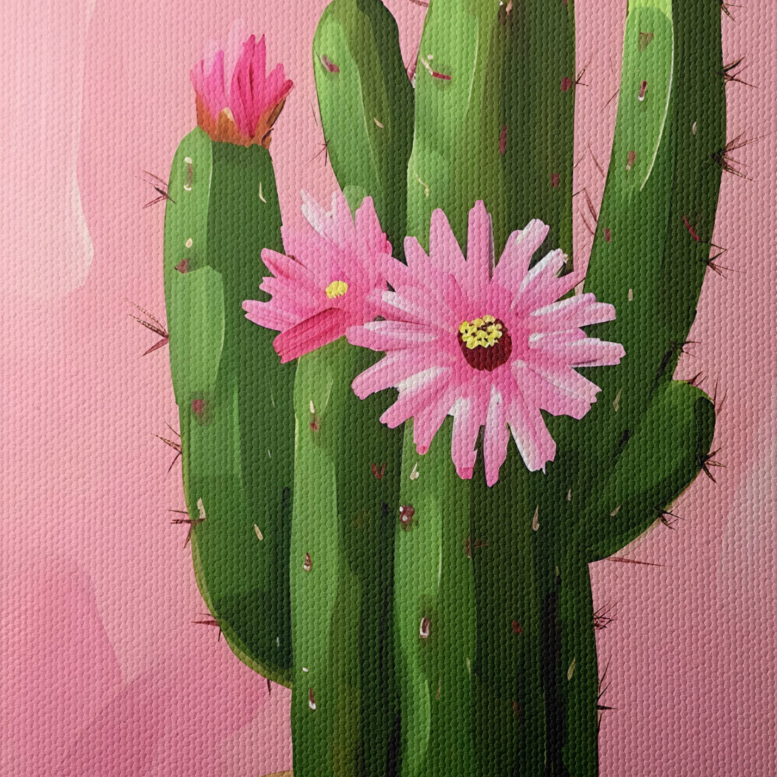 Vibrant Cactus with Pink Flowers - Image 4
