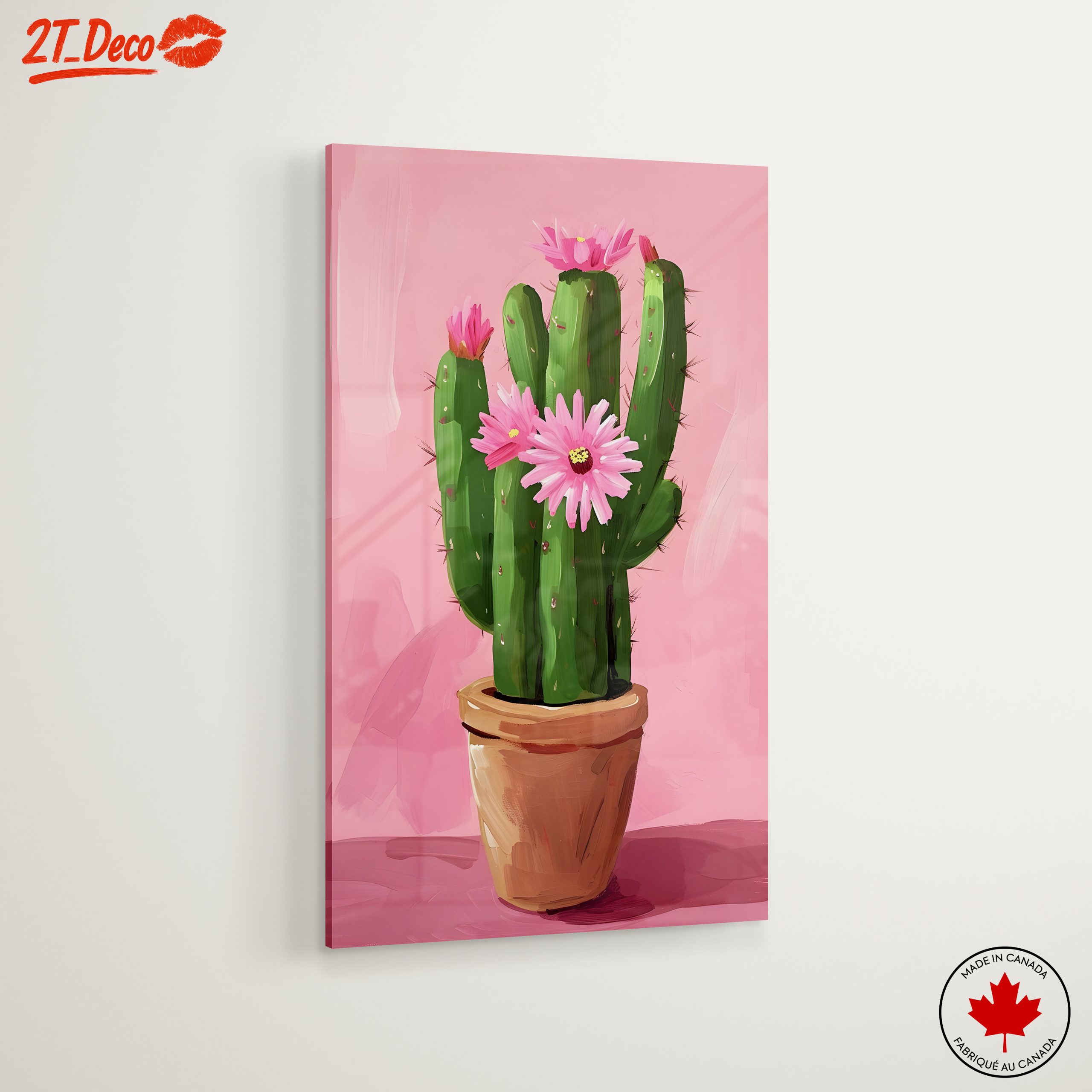 Vibrant Cactus with Pink Flowers - Image 6