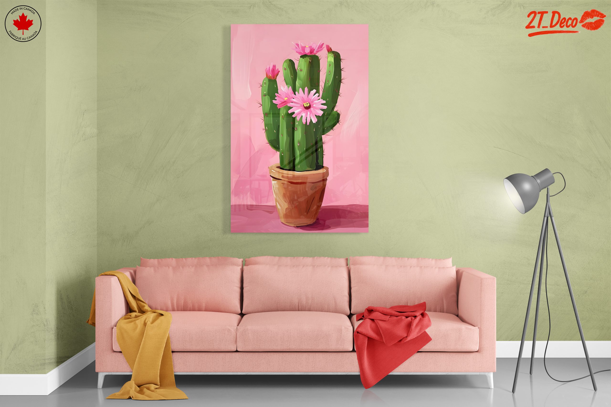 Vibrant Cactus with Pink Flowers - Image 7